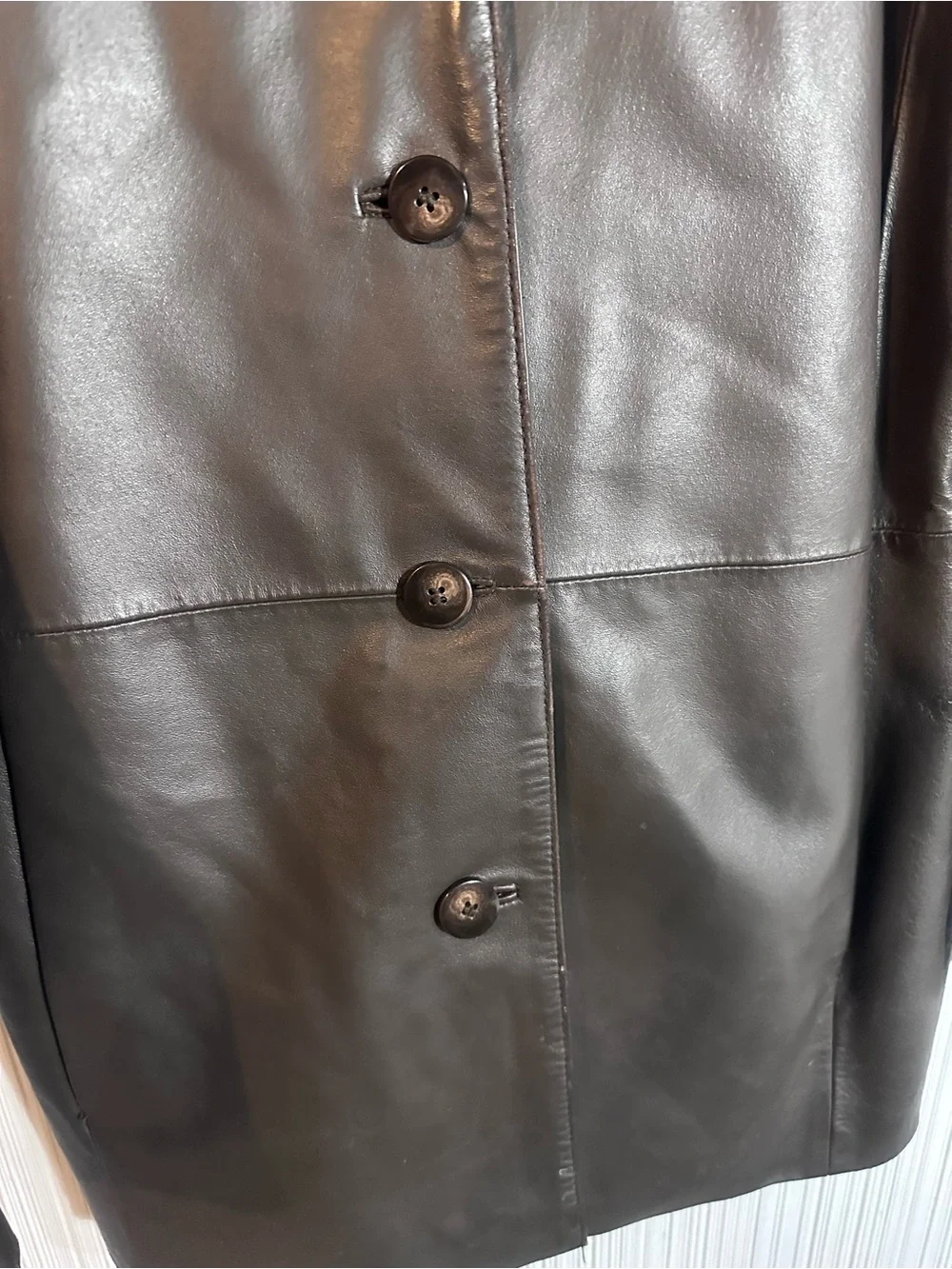 Bernardo Collection brown genuine leather coat women’s small